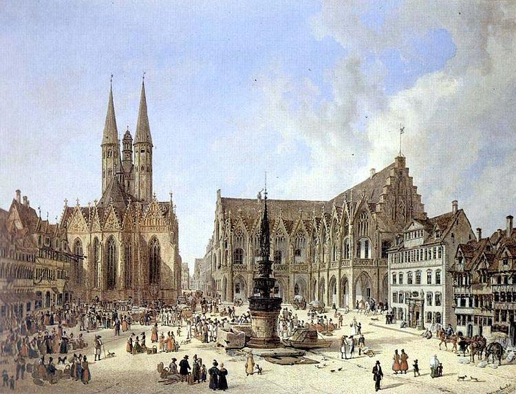 Domenico Quaglio Domenico Quaglio Braunschweig Altstadtmarkt 1834 France oil painting art